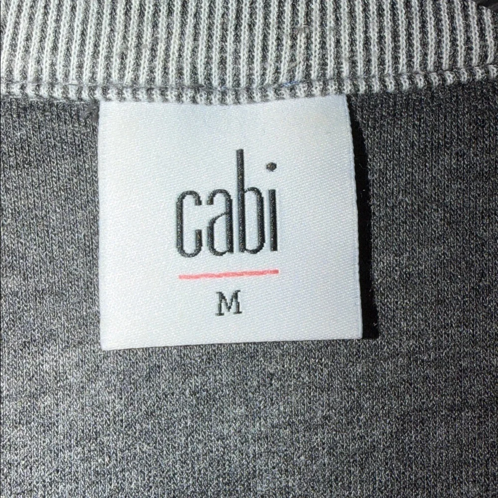 CAbi Drop Off Zip Back Grey Blazer Jacket Gray White Striped Size Medium